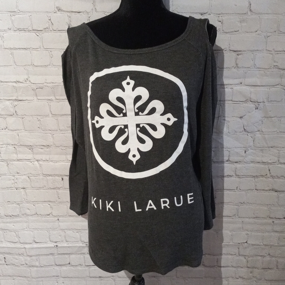 KIKI LARUE tribal open shoulder XL super soft thin sweatshirt